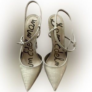 Sam Edelman sling back gold heels, size 7.5, great condition, limited wear.